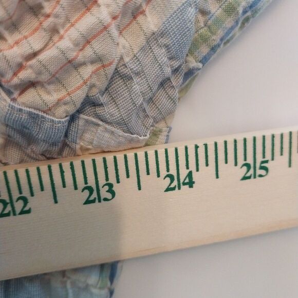 Vtg 90's Womens Seersucker Top Sz 3X Plaid Button Up Cottagecore Boho Soft Girl - Picture 3 of 10